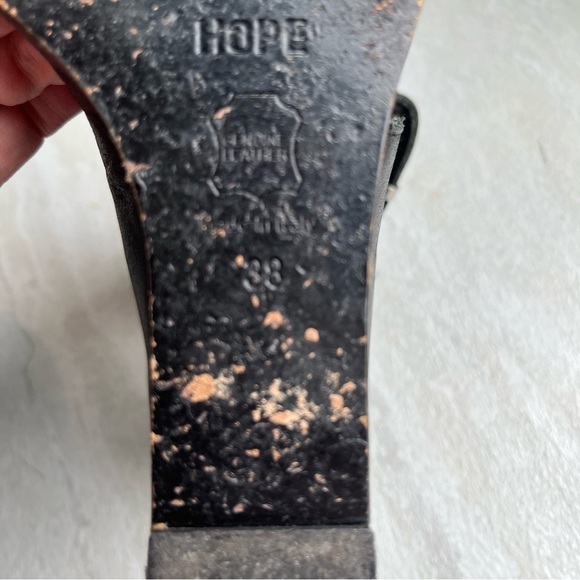 ** Hope by Ringstrand Soderberg black leather wedge sandals 38 - Picture 9 of 10